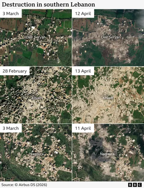 Escalation in Lebanon: Israeli Demolitions Captured by Satellite Imagery