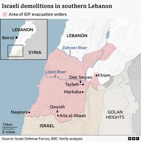 Satellite Imagery Uncovers Widespread Destruction in Southern Lebanon Amid Israeli Campaign