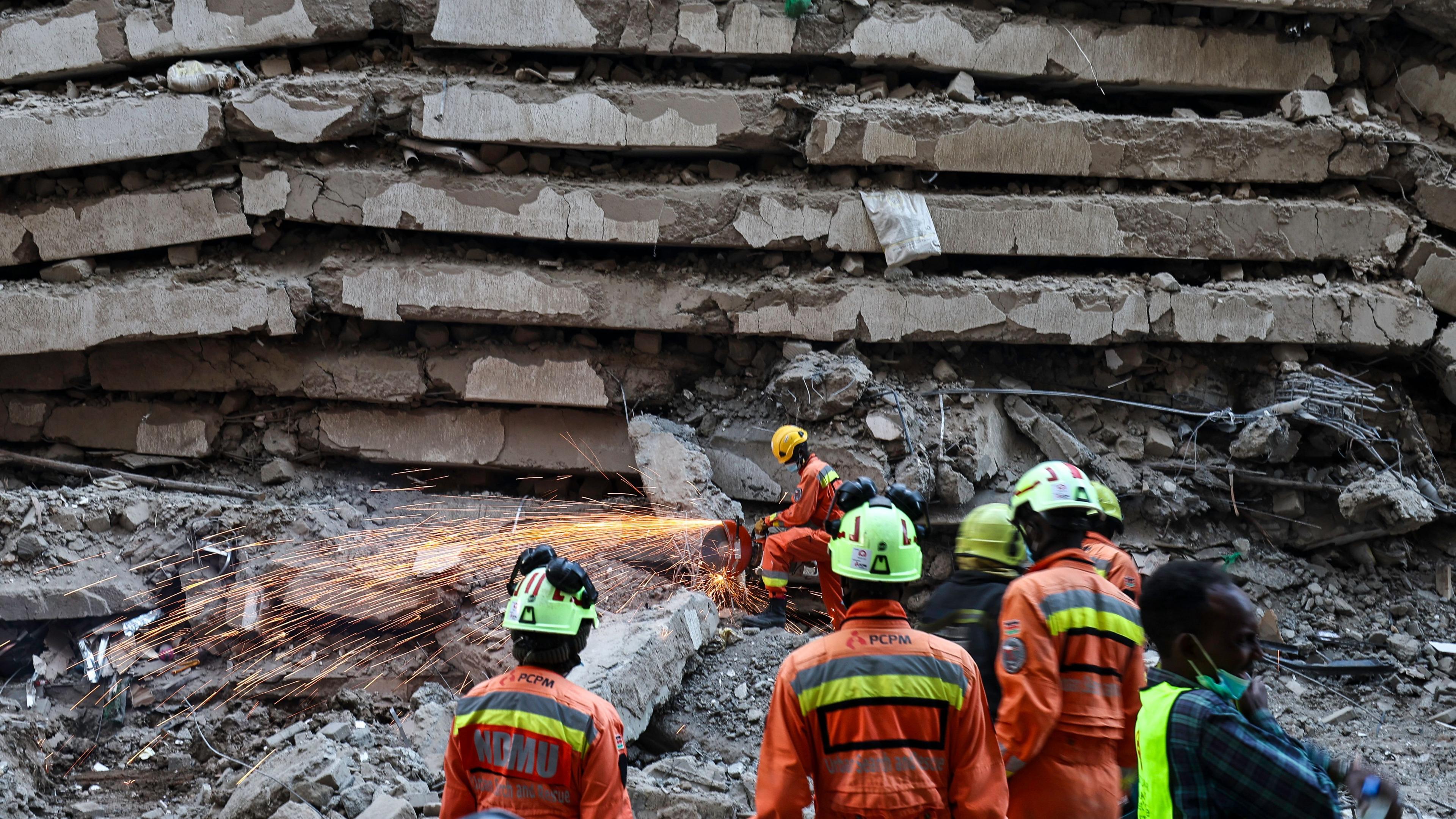 Collapsed building in Nairobi