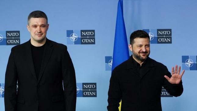Mykhailo Fedorov with President Zelensky