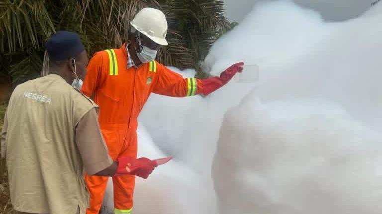 Mysterious White Foam Appears on Nigerian Highway